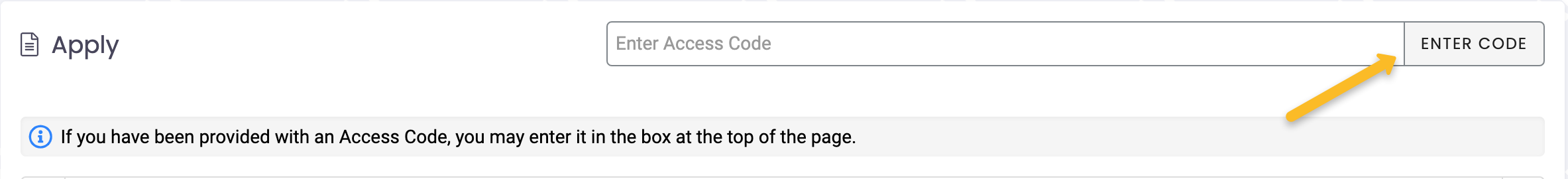 enter code button