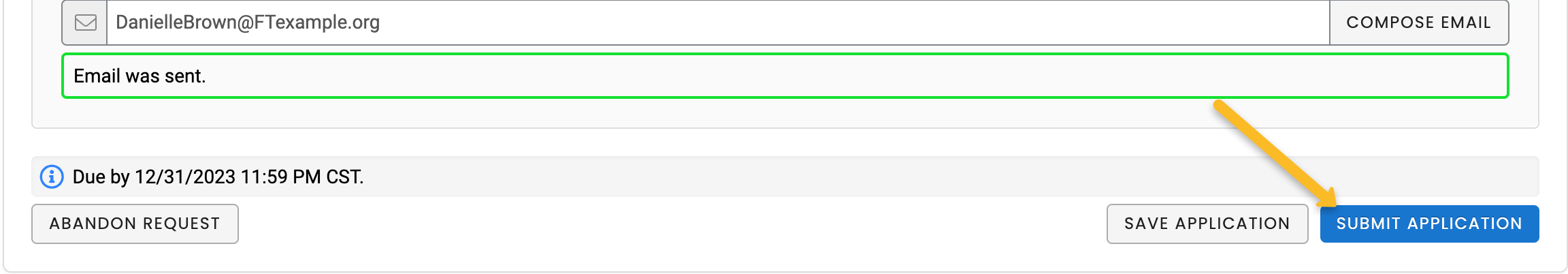 submit application button