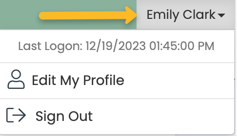 sign out button