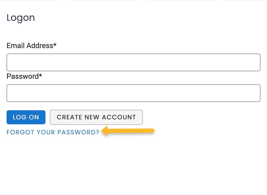 forgot your password button