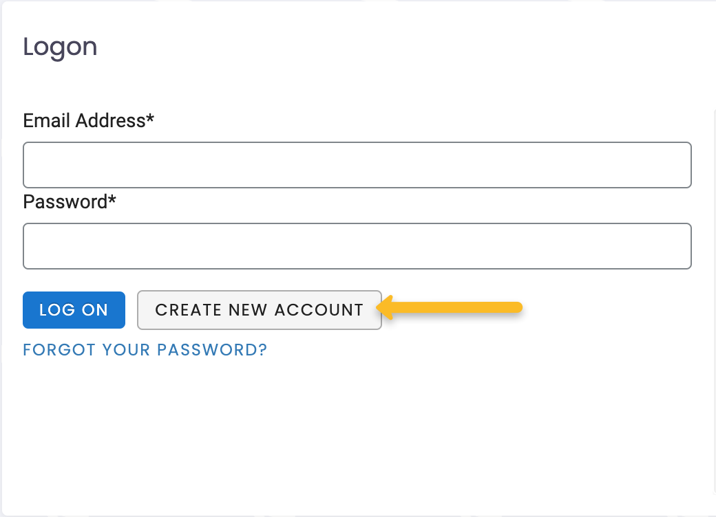 create new account button