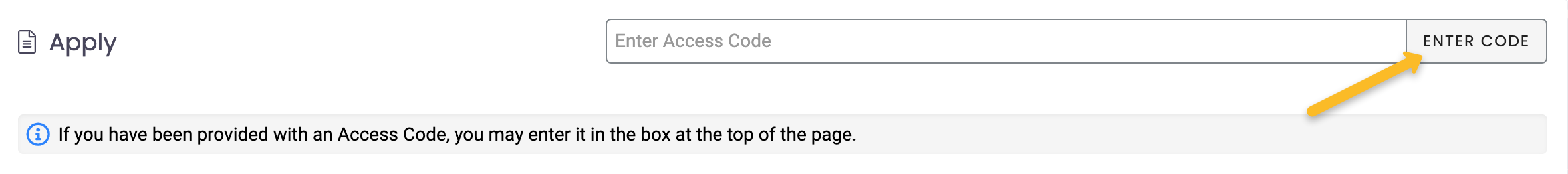 enter code button