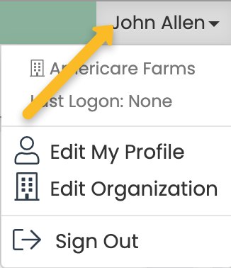 sign out button