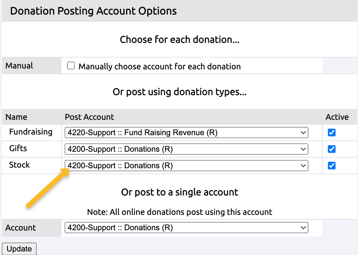 account drop-down menu