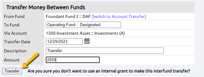 transfer button