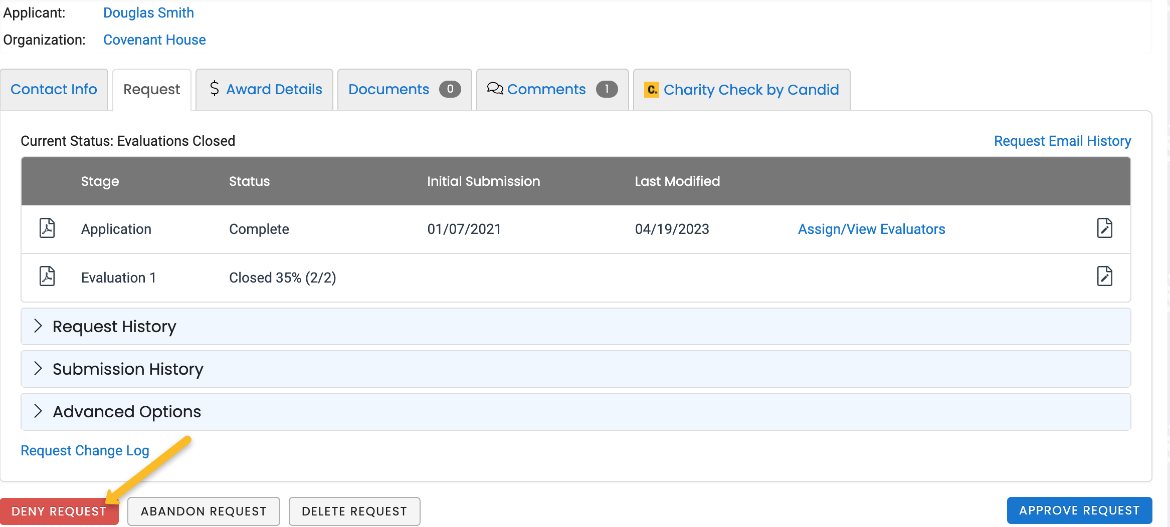 Deny Requests Foundant Technologies