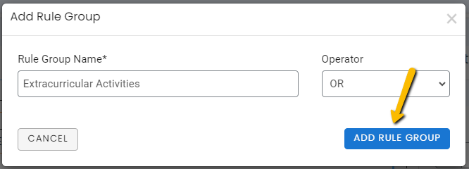 add rule group button