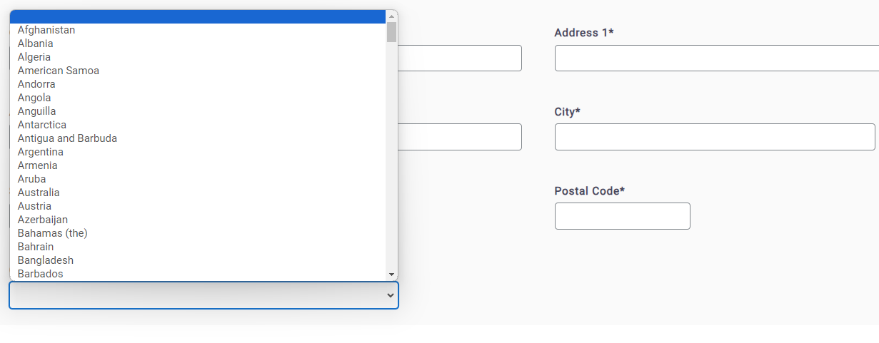 drop-down list options