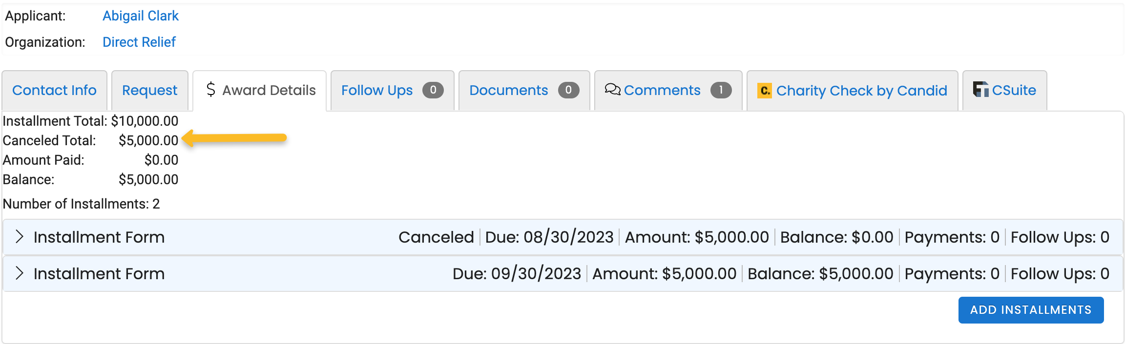 canceled total