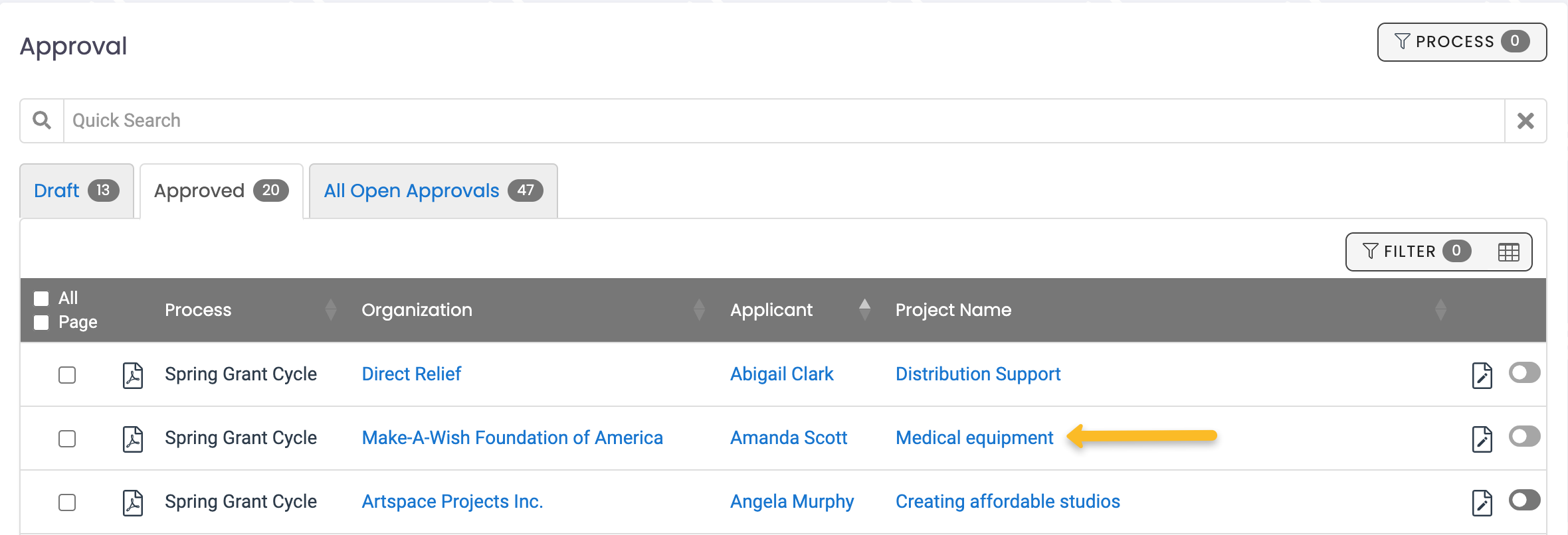 project name