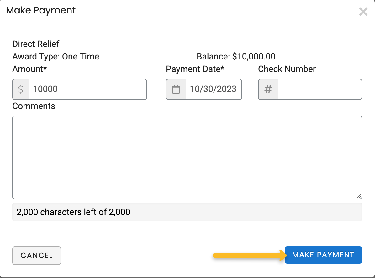 make payment button