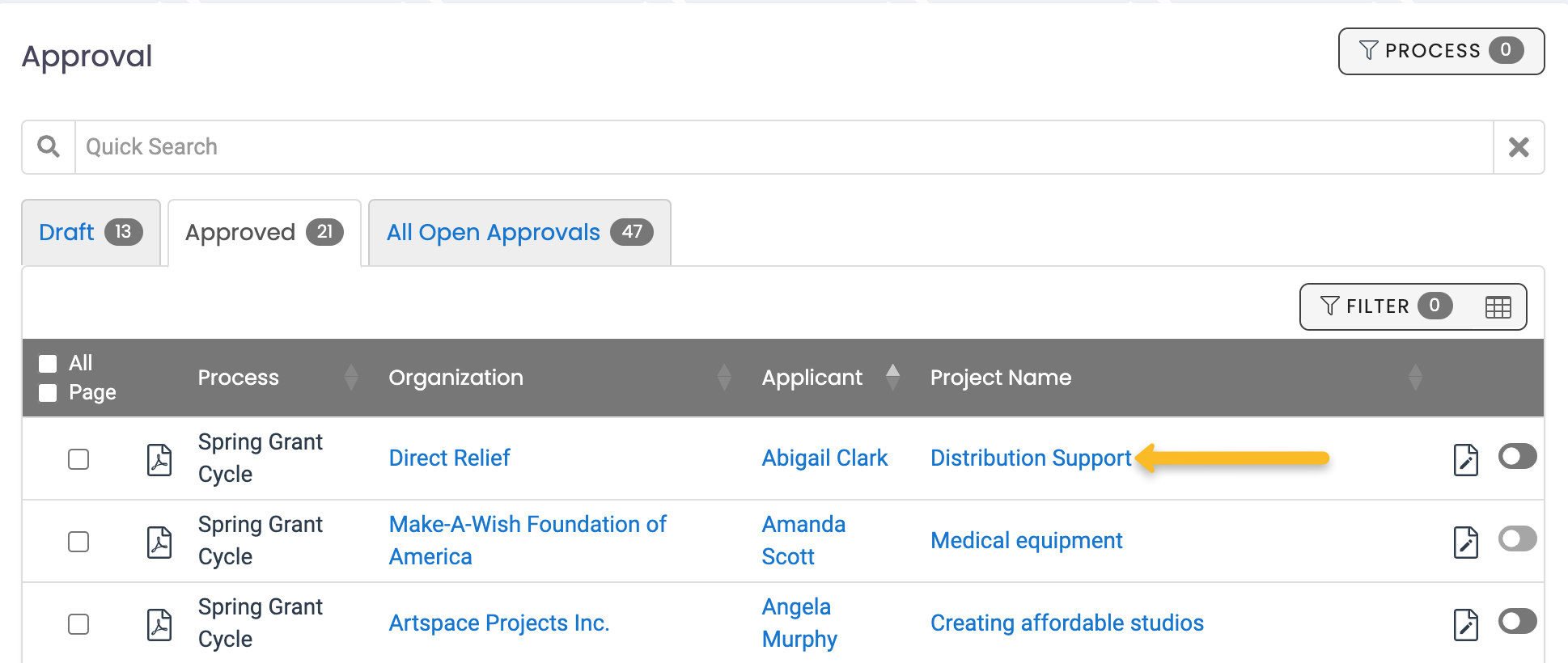 project name