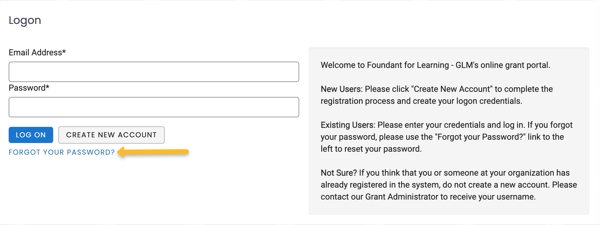 Password Reset Options – Foundant Technologies
