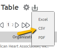 Export to CSV option