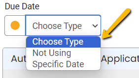 choose type drop-down menu