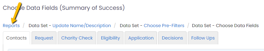 Reports option