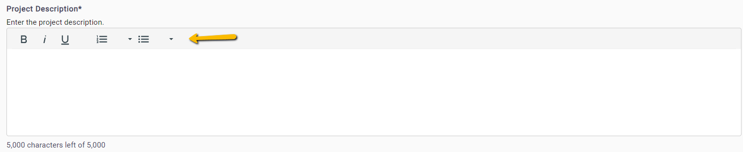 rich text editor bar