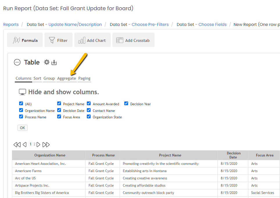 aggregate option