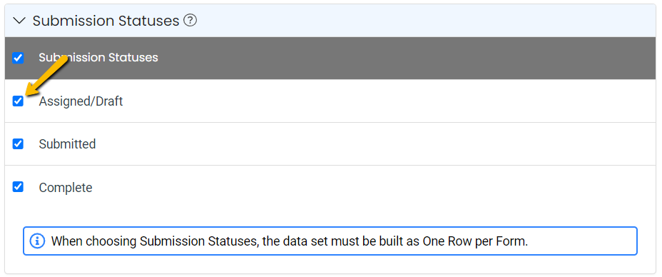 pre-filter statuses