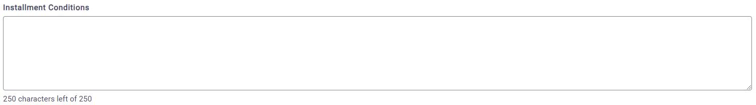 installment conditions question