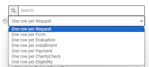 one row per dropdown