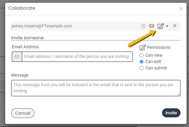 collaborator management menu