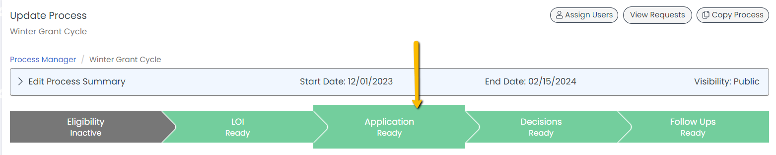 application stage