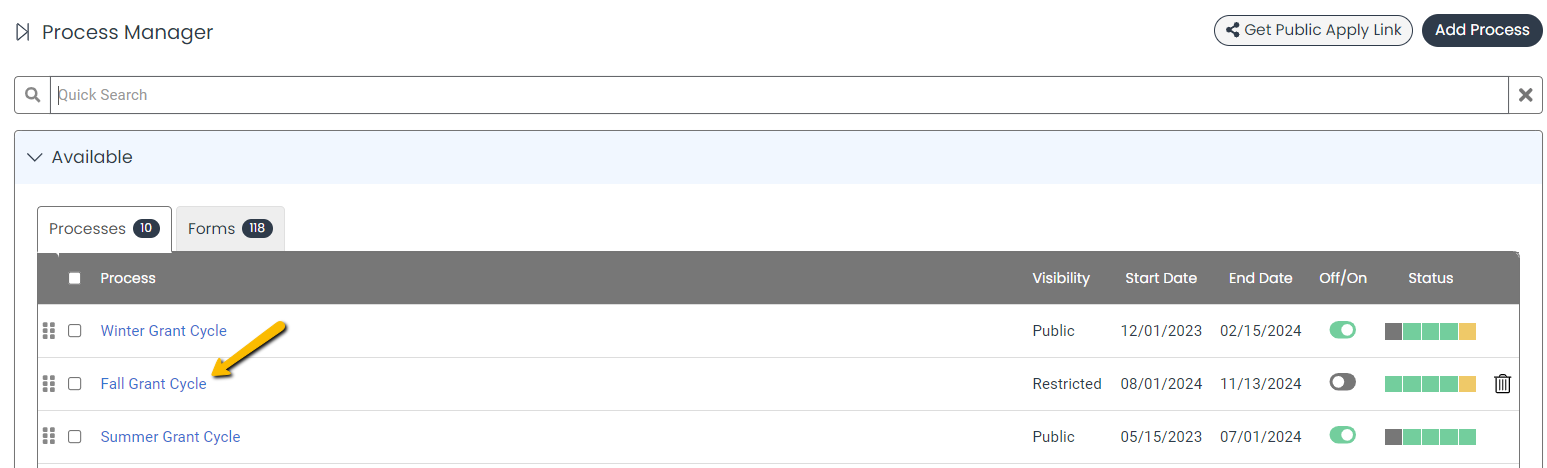 process name