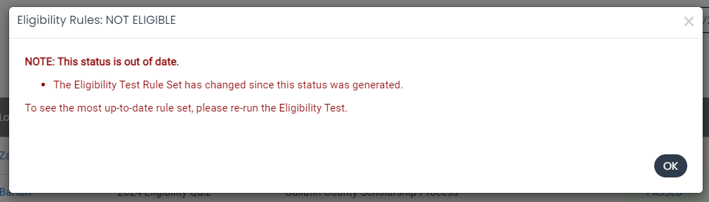 failed status out of date results