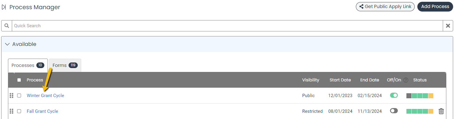 process name