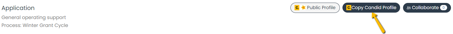 copy candid profile button