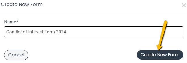 create new form button