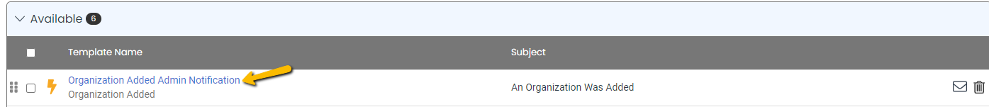 name of email template