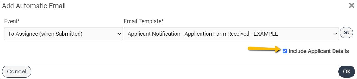 include applicant details box