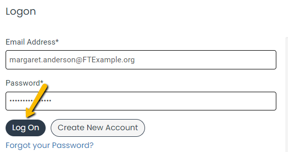 log on button