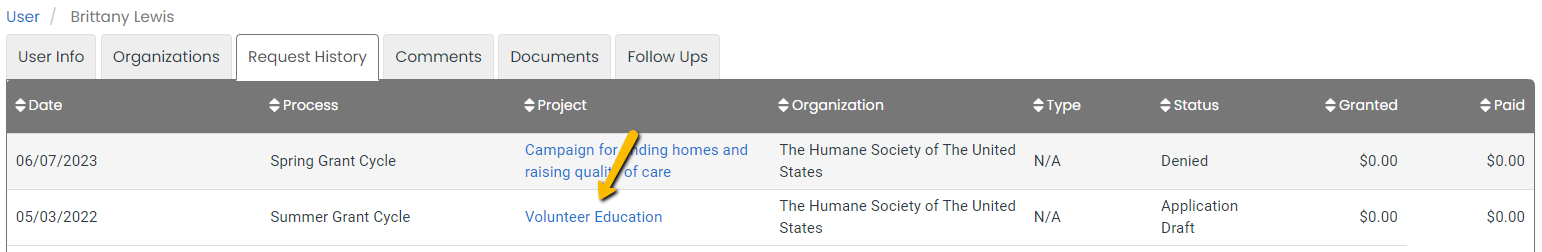 project name
