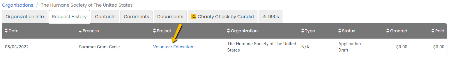 project name