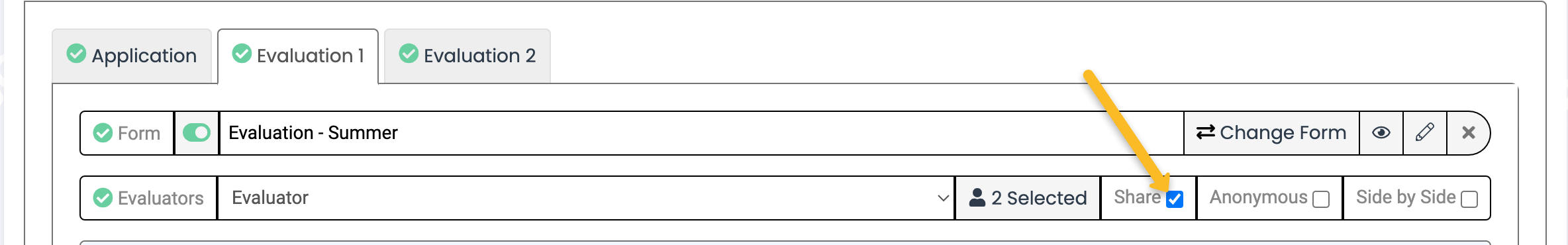 share check box