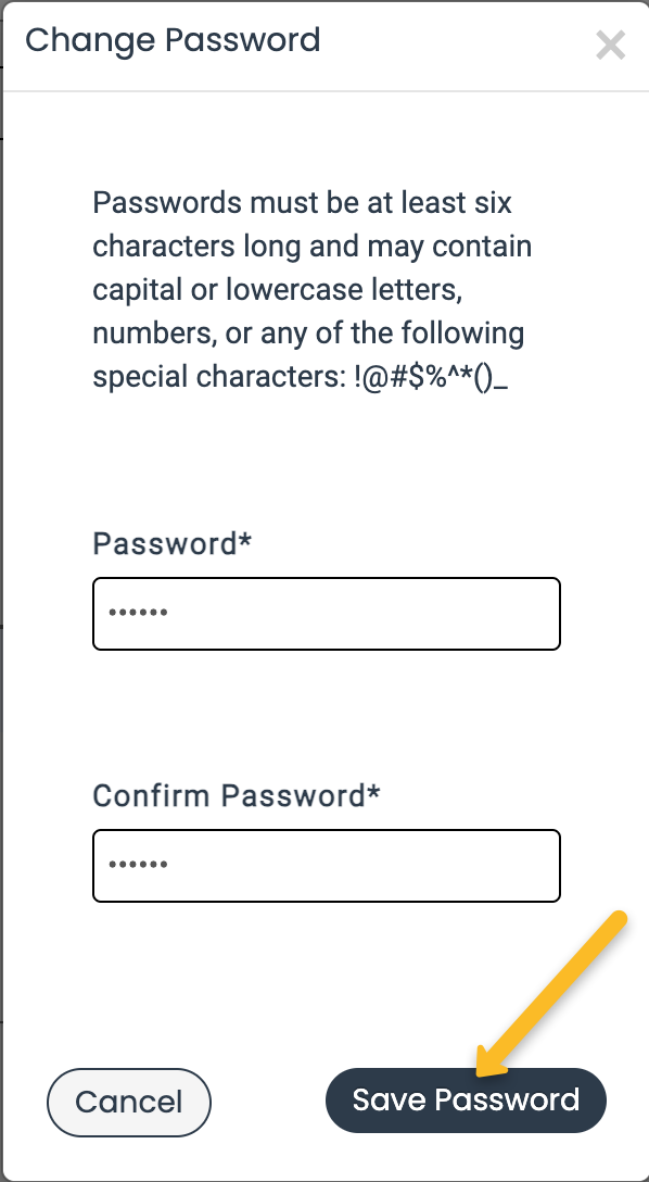 save password button