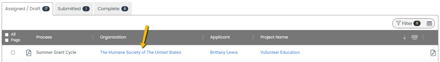organization name