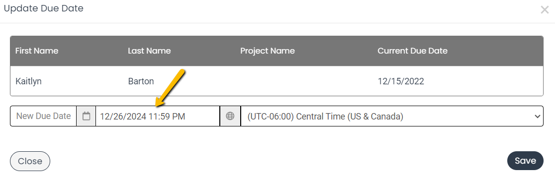 date and time field