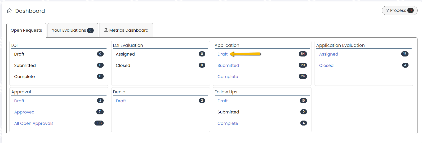 application draft page