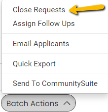 Close Requests option