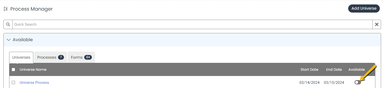 not available toggle
