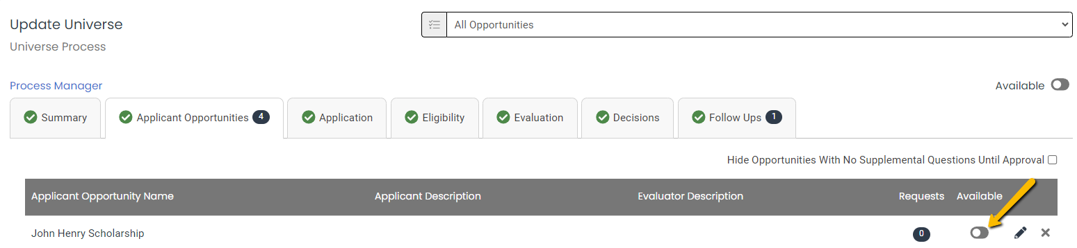 not available toggle
