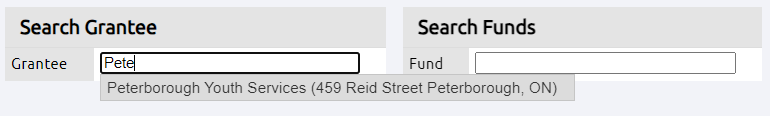 search grantee field