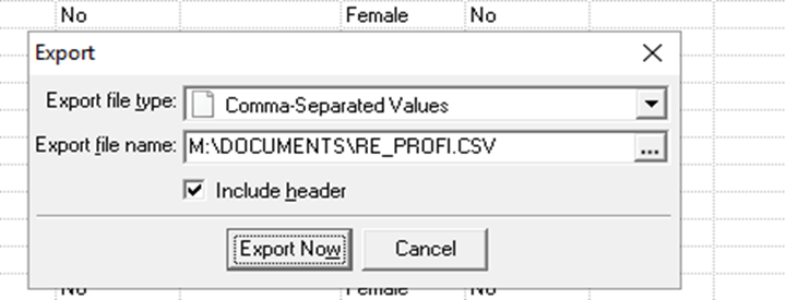 export file