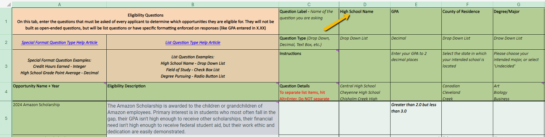 question label