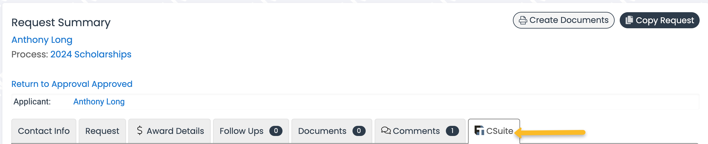 csuite tab