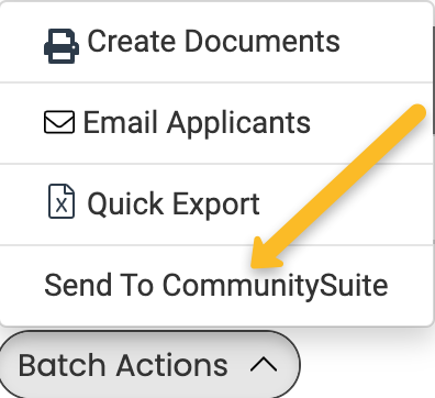 send to communitysuite button